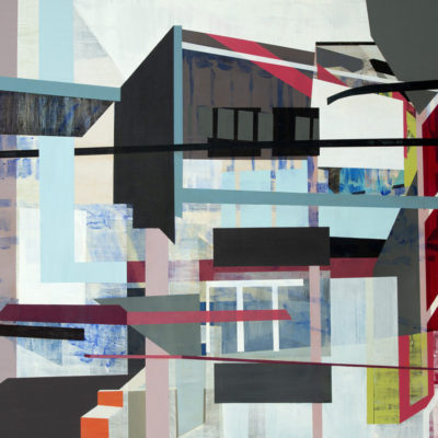 SOLD, "Inventory of Linked Places", acrylic on panel, 2021, 48x36".