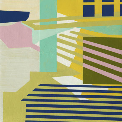 SOLD, "Residual", acrylic on panel, 2023, 12x12".