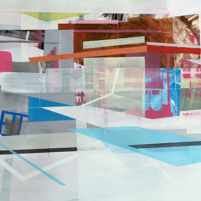 SOLD, "Intersections", mixed media on paper, 2023, 30x22".
