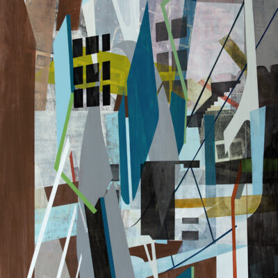 "Holding Pattern", acrylic on panel, 2025, 36x48", $3500.  Available at www.linniebrown.com/shop