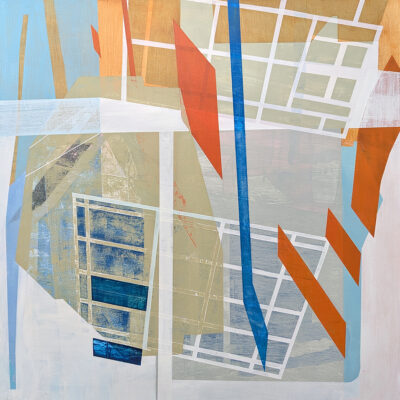 "Making Space", acrylic on panel, 2025, 24x24", $1000.  Available at www.linniebrown.com/shop 