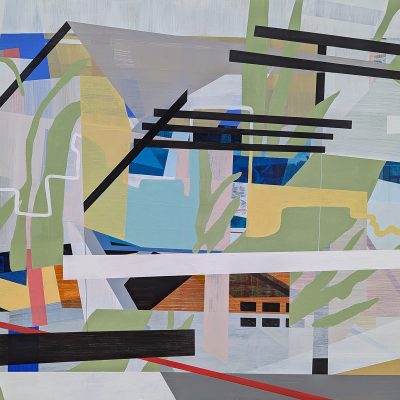 "Profile of Emergence", acrylic on panel, 2025, 48x32", $3000. Available through A Gallery (www.agalleryonline.com or 801-583-4800) 