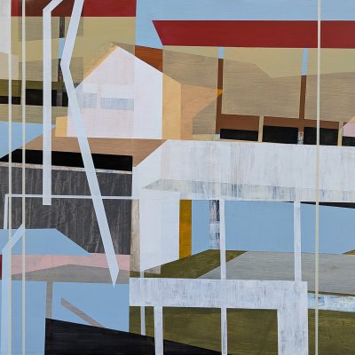 "With Open Windows", acrylic on panel, 2026, 30x40". 